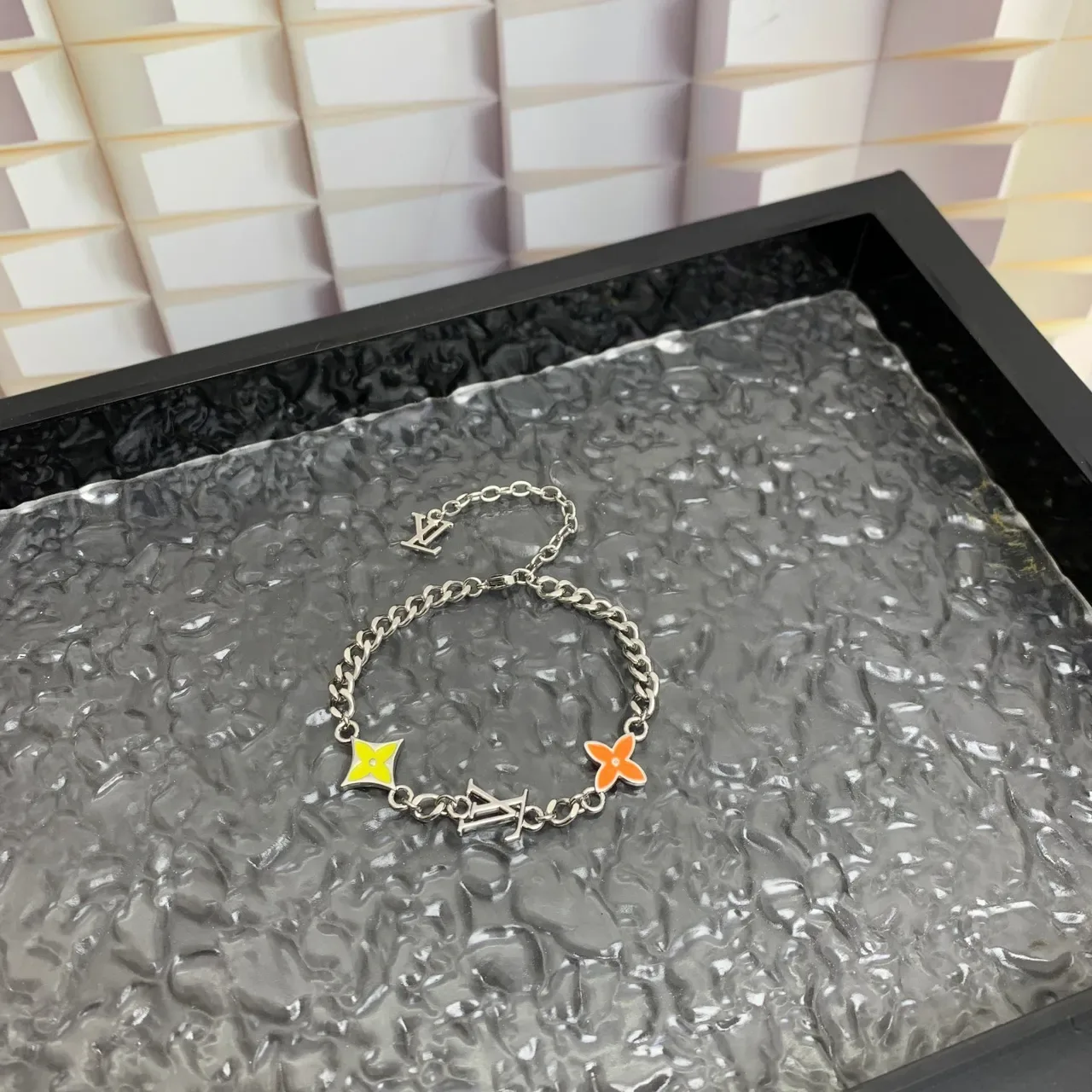 Louis Vuitton Flower Monogram Enamel Charm Bracelet 5