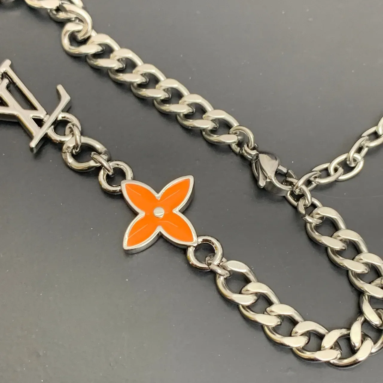 Louis Vuitton Flower Monogram Enamel Charm Bracelet 7