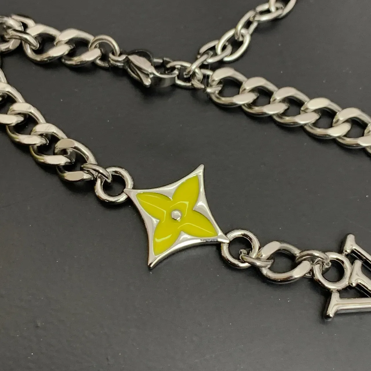 Louis Vuitton Flower Monogram Enamel Charm Bracelet 8