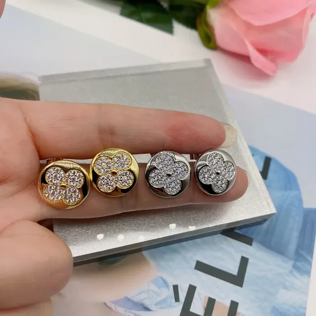 Louis Vuitton Flower Motif Pavé Crystal Stud Earrings 2