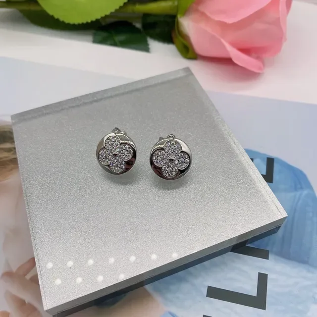 Louis Vuitton Flower Motif Pavé Crystal Stud Earrings 3