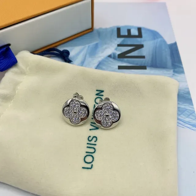 Louis Vuitton Flower Motif Pavé Crystal Stud Earrings 7