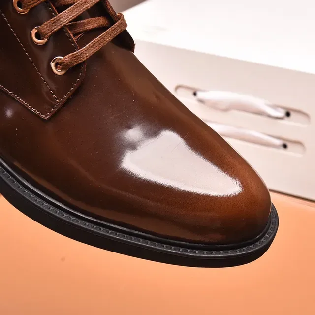 Louis Vuitton Glossy Brown Buckle Strap Ankle Boots 5