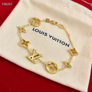 سوار لويس فيتون سلسلة ذهبية interlocking LV motif