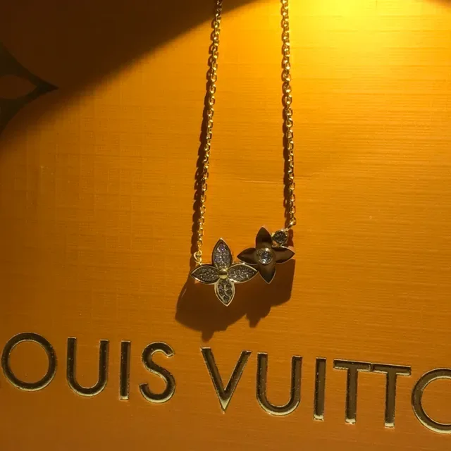Louis Vuitton Gold LV Monogram Charm Necklace 2