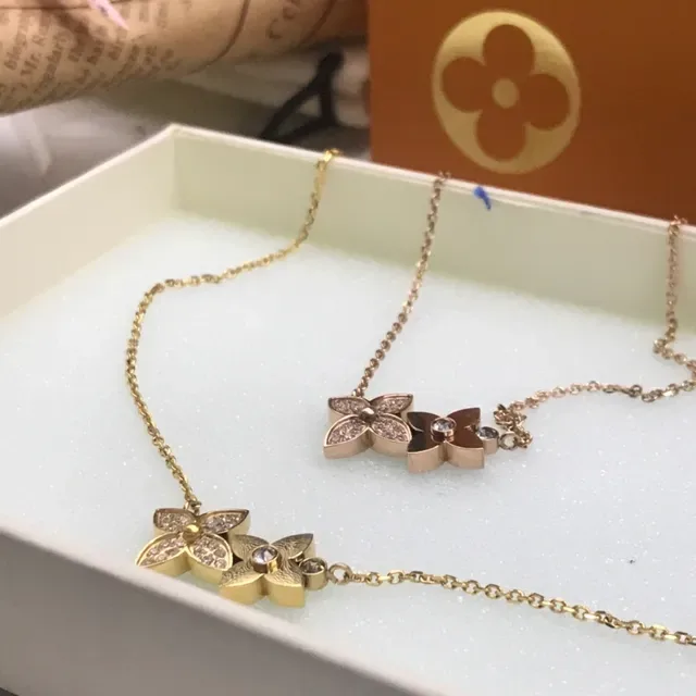 Louis Vuitton Gold LV Monogram Charm Necklace 3