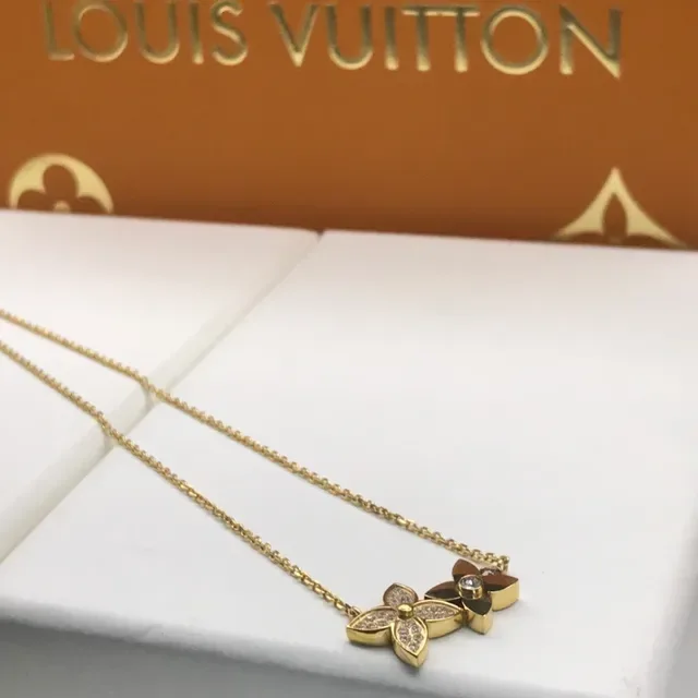 Louis Vuitton Gold LV Monogram Charm Necklace 5