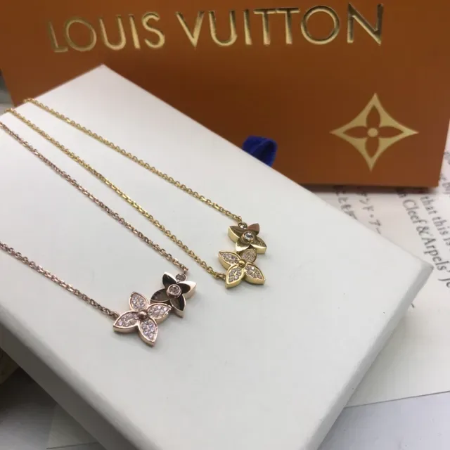 Louis Vuitton Gold LV Monogram Charm Necklace 6