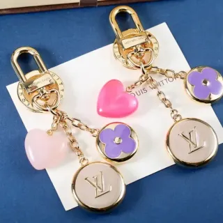 Louis Vuitton Gold Pink Hardware Enamel Charms Bracelet
