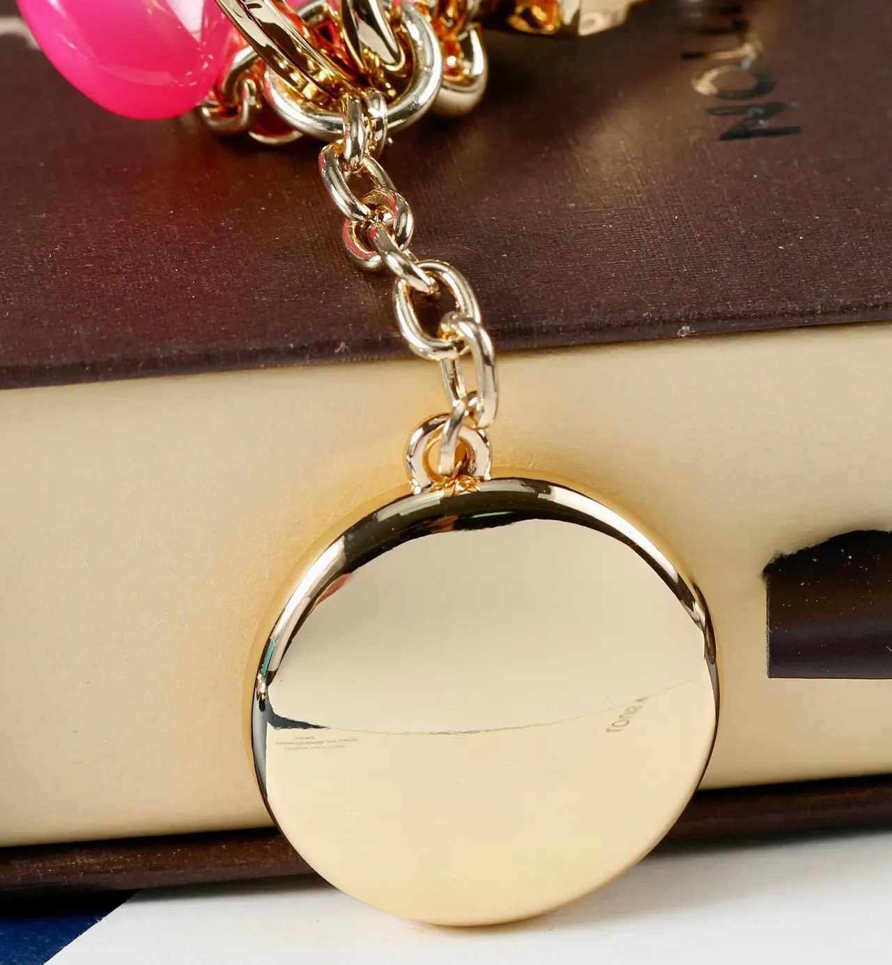 Louis Vuitton Gold Pink Hardware Enamel Charms Bracelet 6