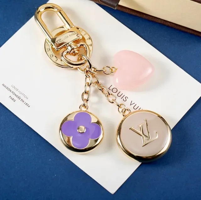 Louis Vuitton Gold Pink Hardware Enamel Charms Bracelet 7