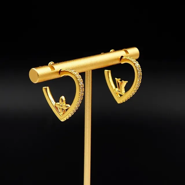 Louis Vuitton Gold-Tone Pavé-Studded Asymmetrical Hoop Earrings 5