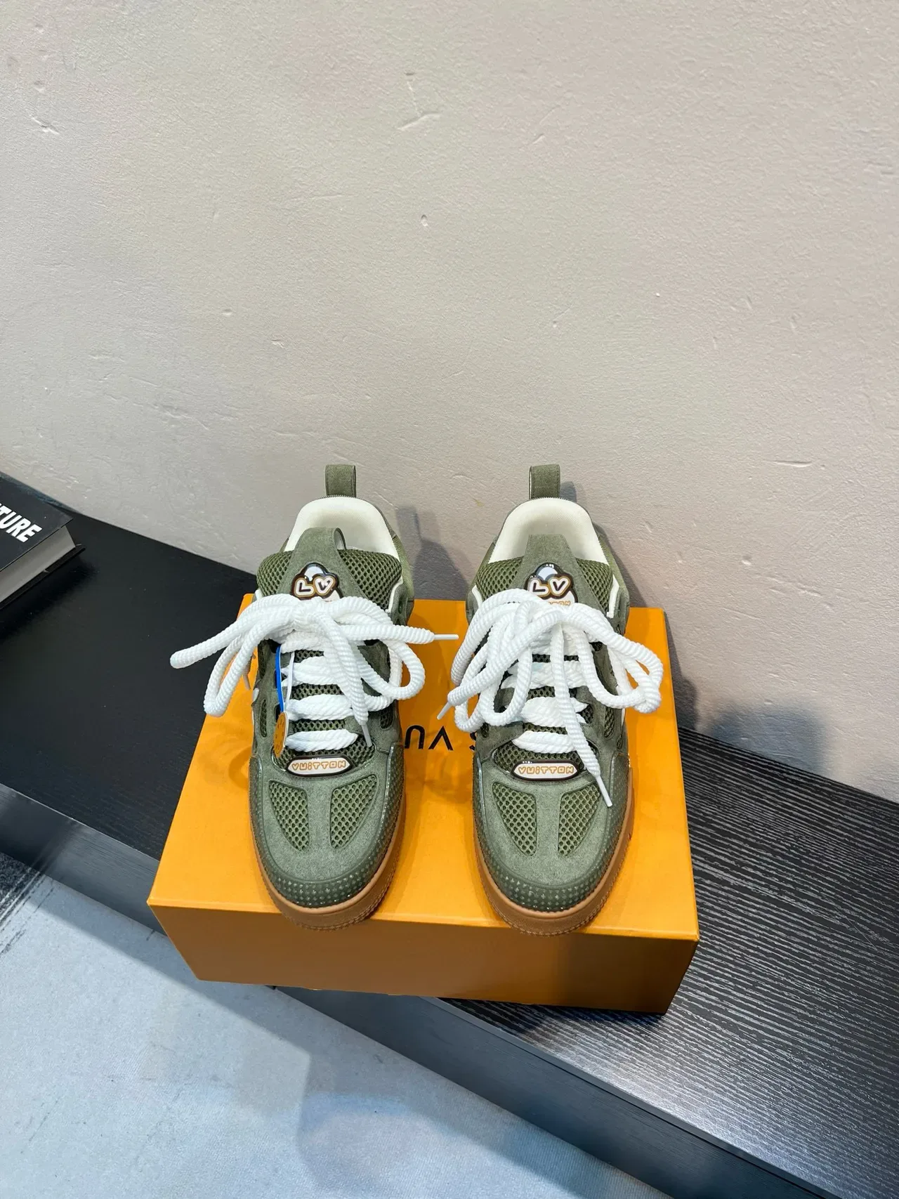 Louis Vuitton Green Beige Olive Suede And Mesh White Rope Laces Lifestyle Sneakers 2