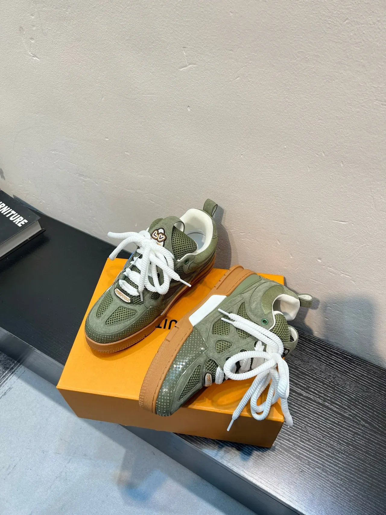 Louis Vuitton Green Beige Olive Suede And Mesh White Rope Laces Lifestyle Sneakers 4