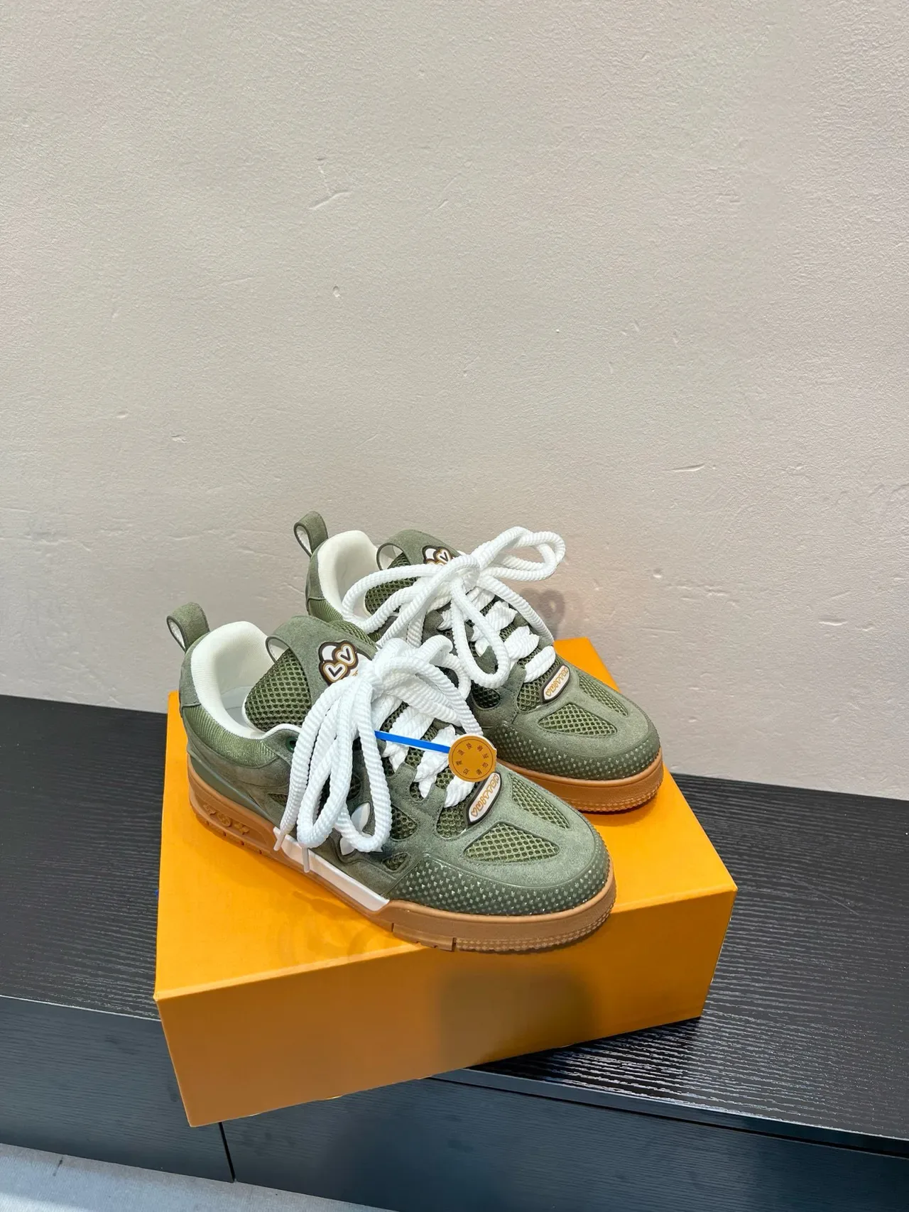 Louis Vuitton Green Beige Olive Suede And Mesh White Rope Laces Lifestyle Sneakers 5