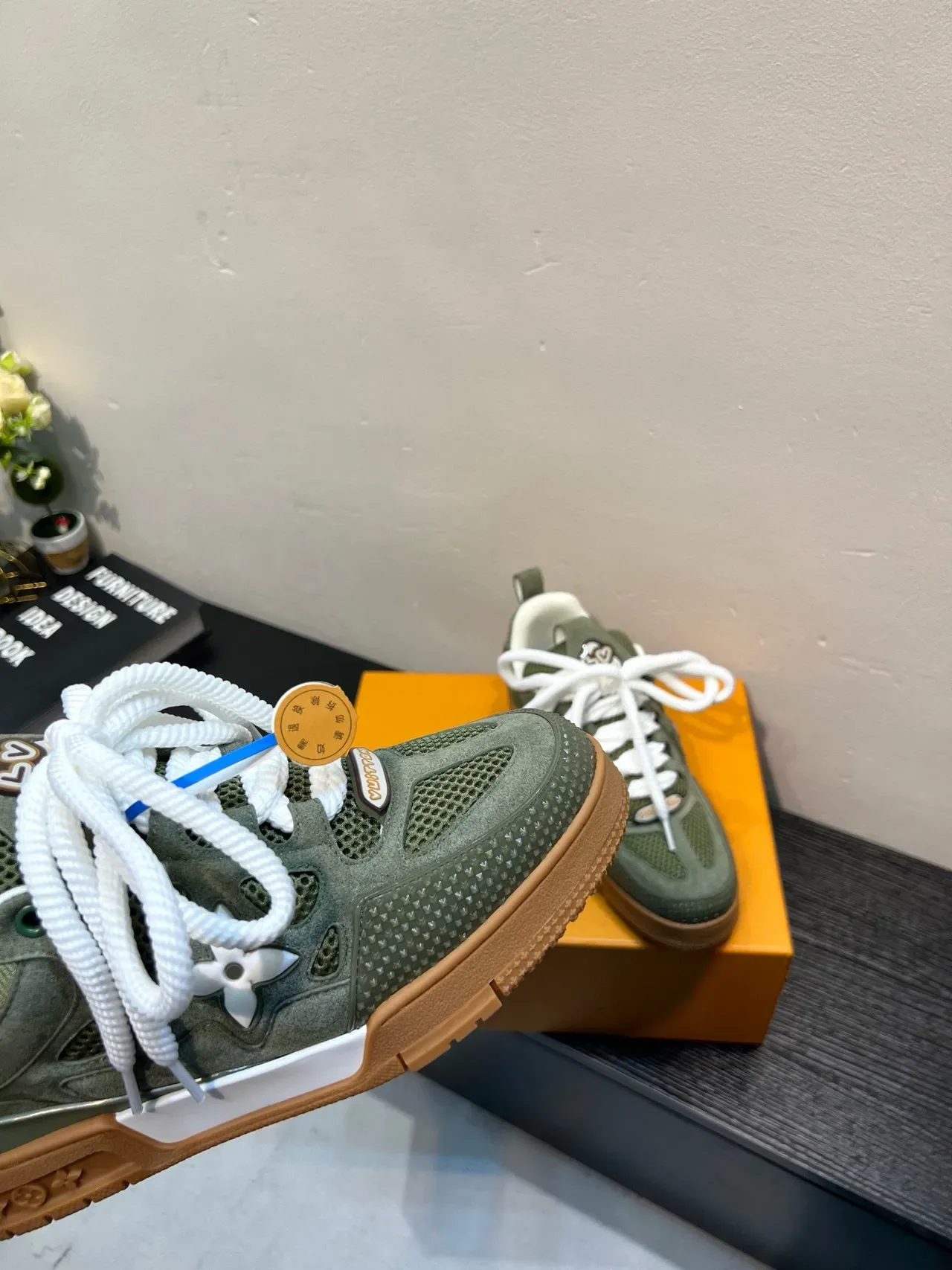 Louis Vuitton Green Beige Olive Suede And Mesh White Rope Laces Lifestyle Sneakers 8