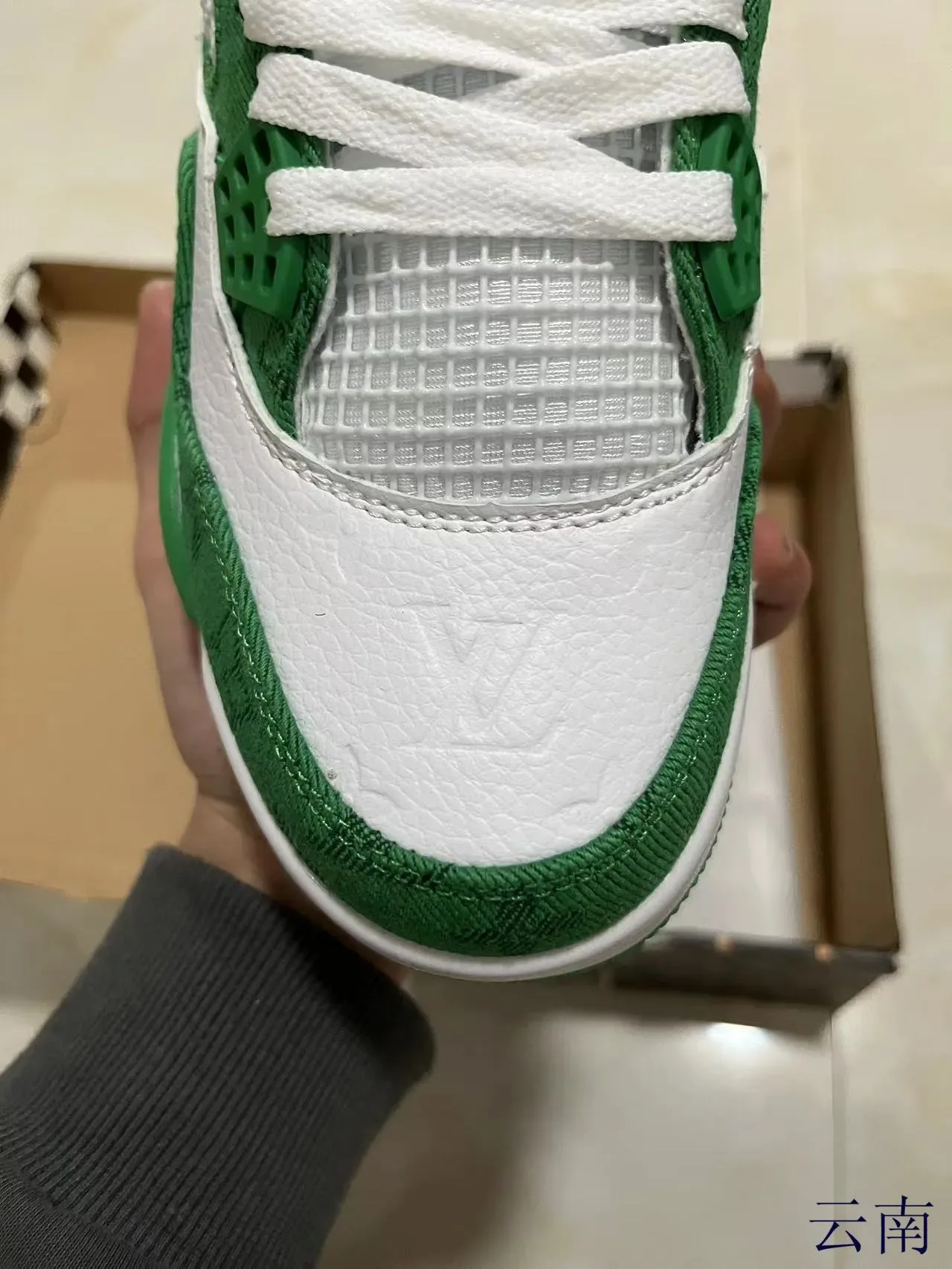 Louis Vuitton Green White High-Top Basketball-Inspired Monogram Jacquard Upper Lifestyle Sneakers 3