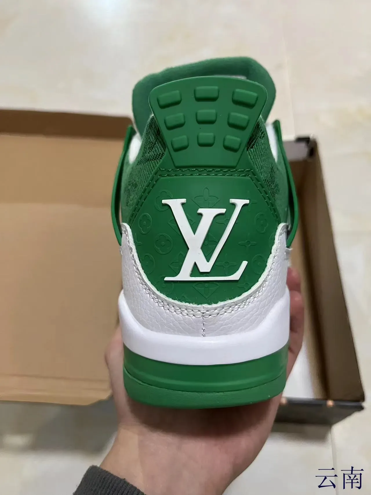 Louis Vuitton Green White High-Top Basketball-Inspired Monogram Jacquard Upper Lifestyle Sneakers 6