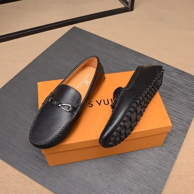 Louis Vuitton Horsebit 1955 Noir cuir grainé mocassins 6
