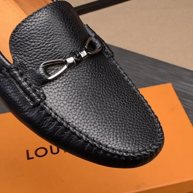 Louis Vuitton Horsebit 1955 Noir cuir grainé mocassins 7