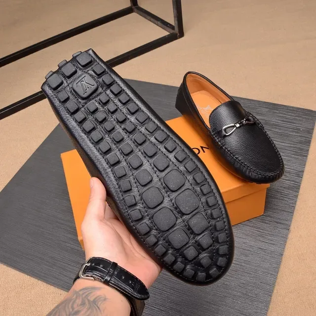 Louis Vuitton Horsebit 1955 Noir cuir grainé mocassins 9