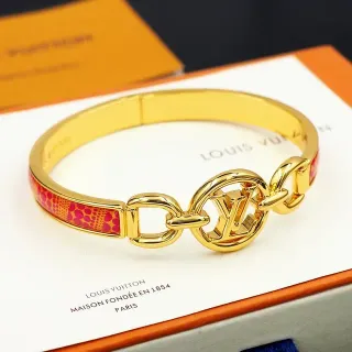 Louis Vuitton Iconic Monogram سوار ذهبي وردي إيمايل
