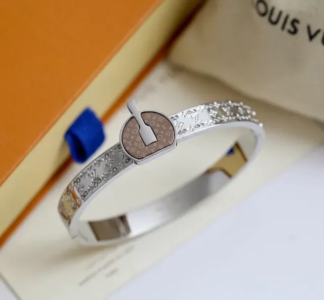Louis Vuitton Lock It Monogram Crystal Gold-Tone Bracelet 5
