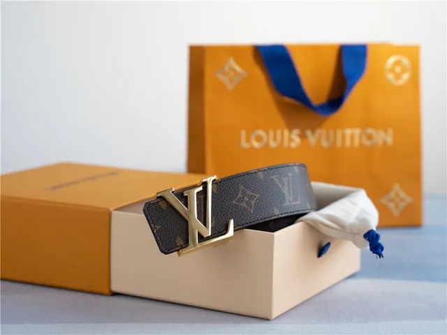 Louis Vuitton LV Belt Brown Gold Monogram Canvas Buckle Leather Belt 3