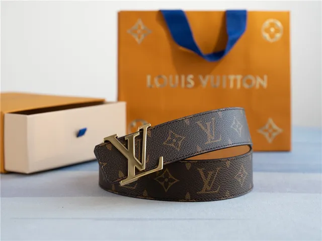 Louis Vuitton LV Belt Brown Gold Monogram Canvas Buckle Leather Belt 5