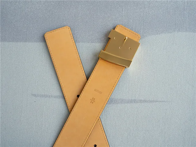 Louis Vuitton LV Belt Brown Gold Monogram Canvas Buckle Leather Belt 6