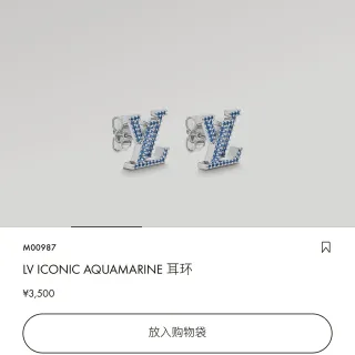 Pendientes Louis Vuitton LV Iconico Aquamarine Pavé Monogram Stud