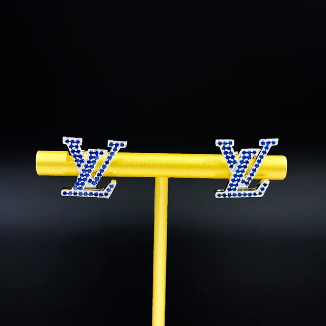 Louis Vuitton LV Iconic Aquamarine Pavé Monogram Stud Earrings 7