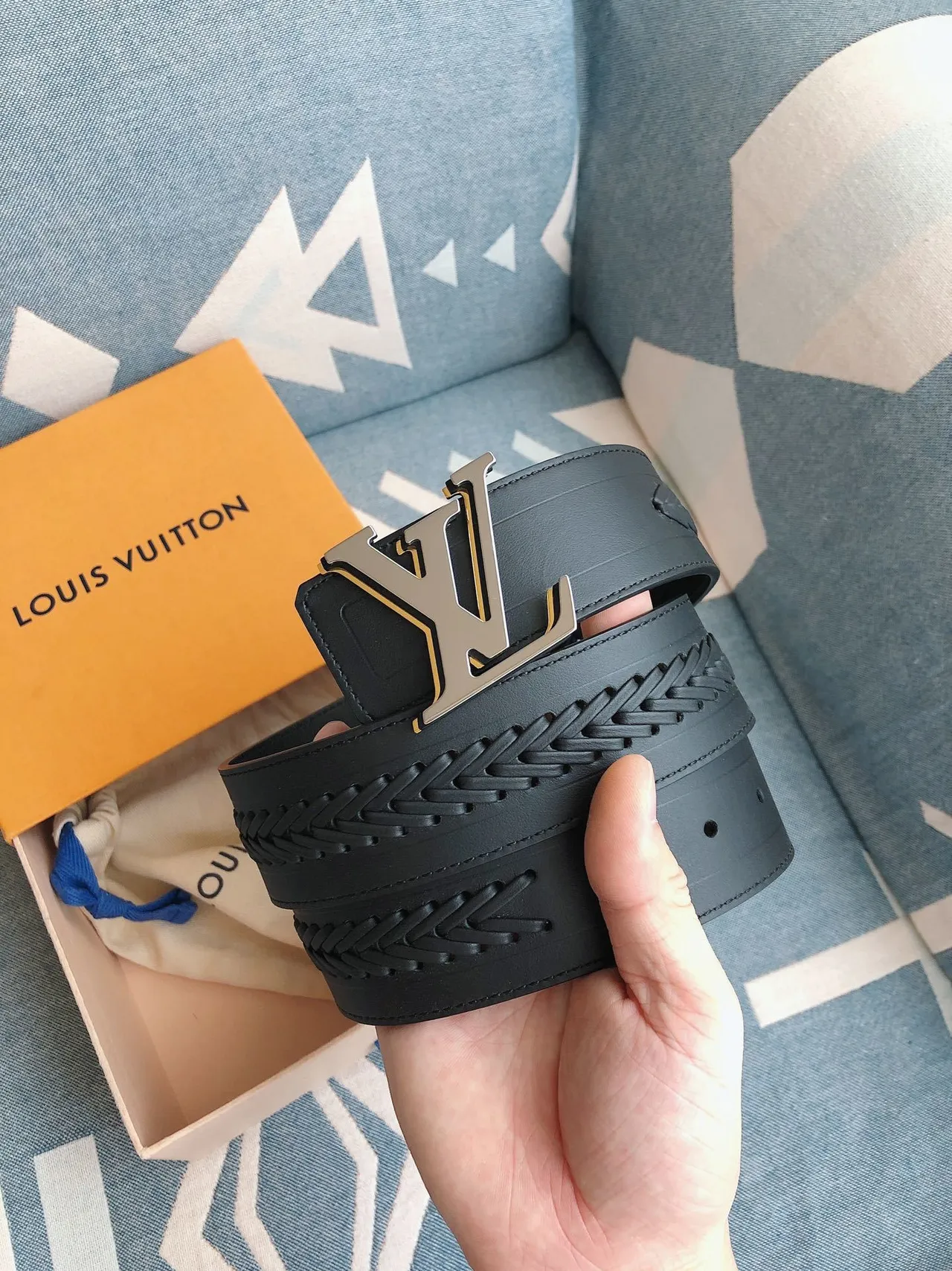 Louis Vuitton LV Initiales Braided Leather Belt 9