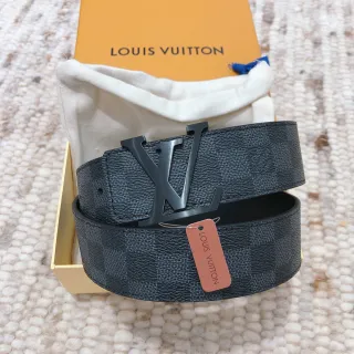 Louis Vuitton LV Initiales Damier Graphite Leather Belt
