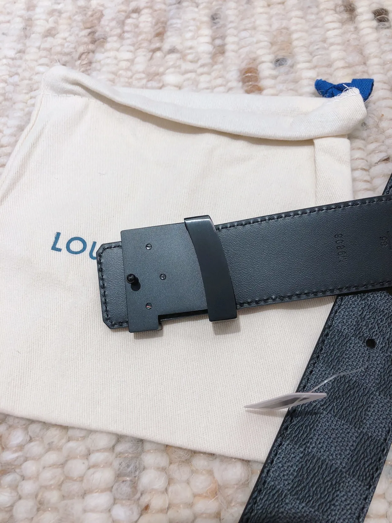 Louis Vuitton LV Initiales Damier Graphite Leather Belt 3