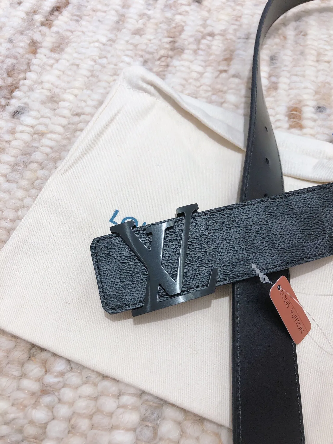 Louis Vuitton LV Initiales Damier Graphite Leather Belt 7