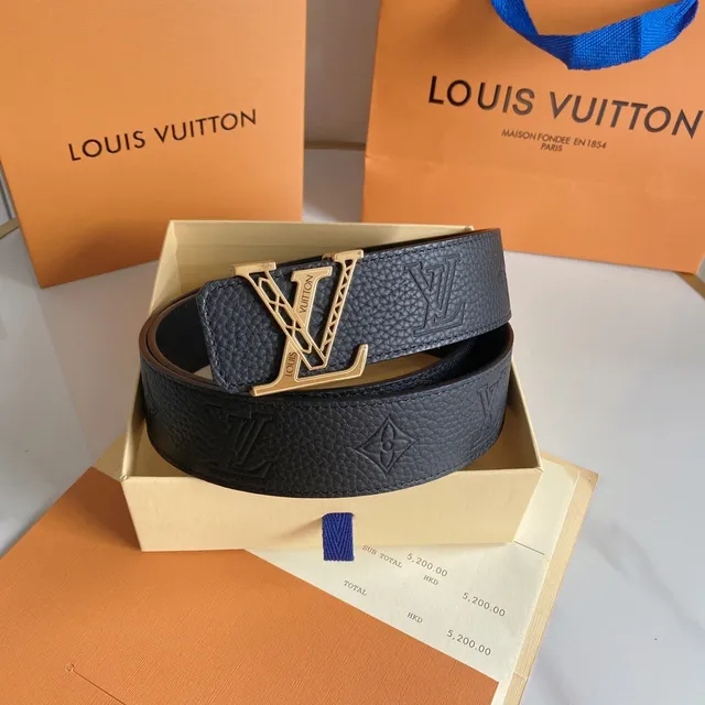 Louis Vuitton LV Initiales Twist حزام جلد أسود مقشر 5