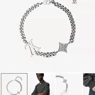 Louis Vuitton LV Instinct Silver-Tone Curb Chain Bracelet