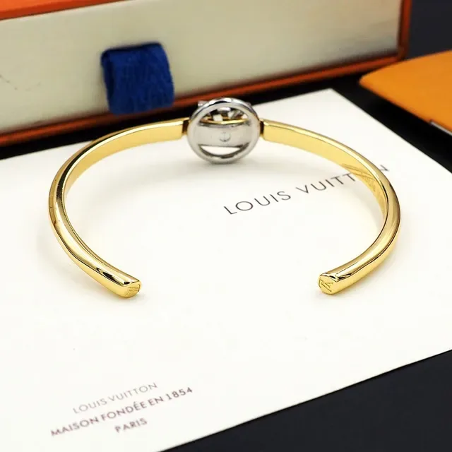 Bracelete Louis Vuitton LV Knot Ouro e Prata Polido com Fecho Monograma 2