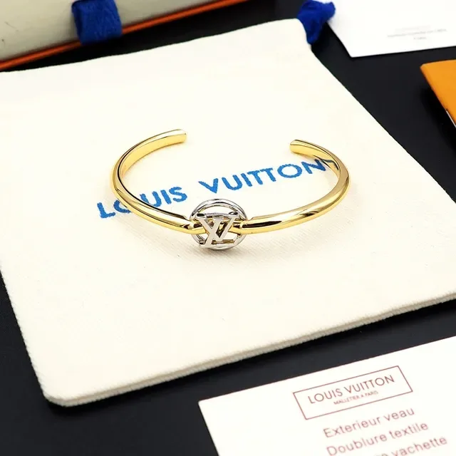Bracelete Louis Vuitton LV Knot Ouro e Prata Polido com Fecho Monograma 3
