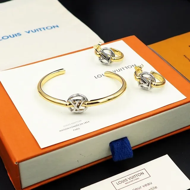 Bracelete Louis Vuitton LV Knot Ouro e Prata Polido com Fecho Monograma 5