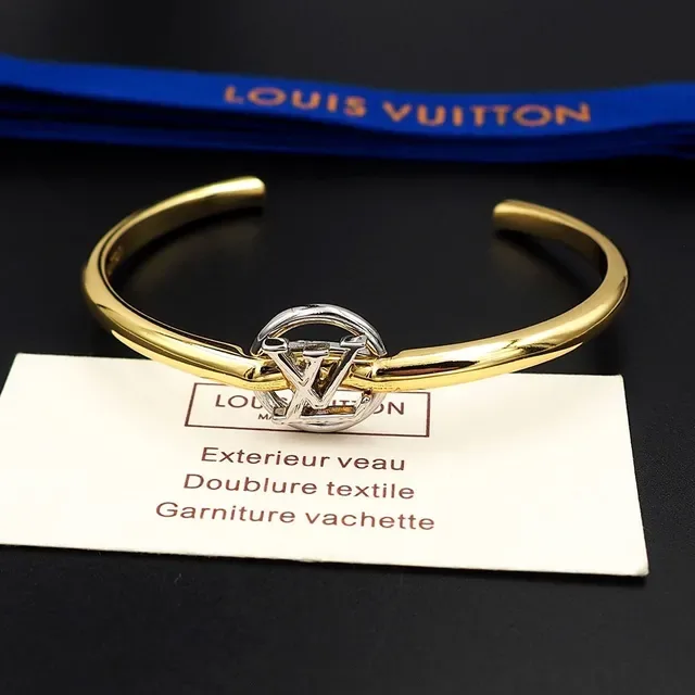 Bracelete Louis Vuitton LV Knot Ouro e Prata Polido com Fecho Monograma 8