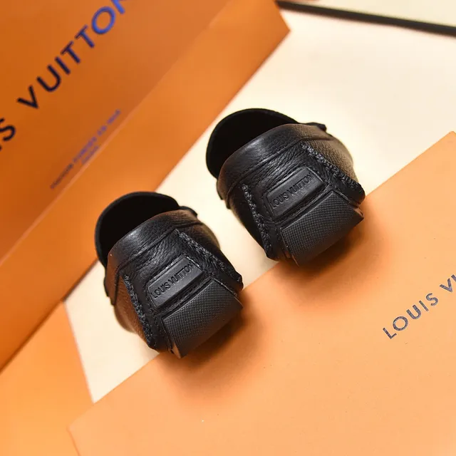 Louis Vuitton LV Loafer Black Silver Monogram-Print Leather Metallic Buckle Loafer 3