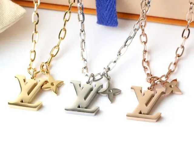 Louis Vuitton LV Monogram and Flower Charm Gold-Tone Chain Necklace 4