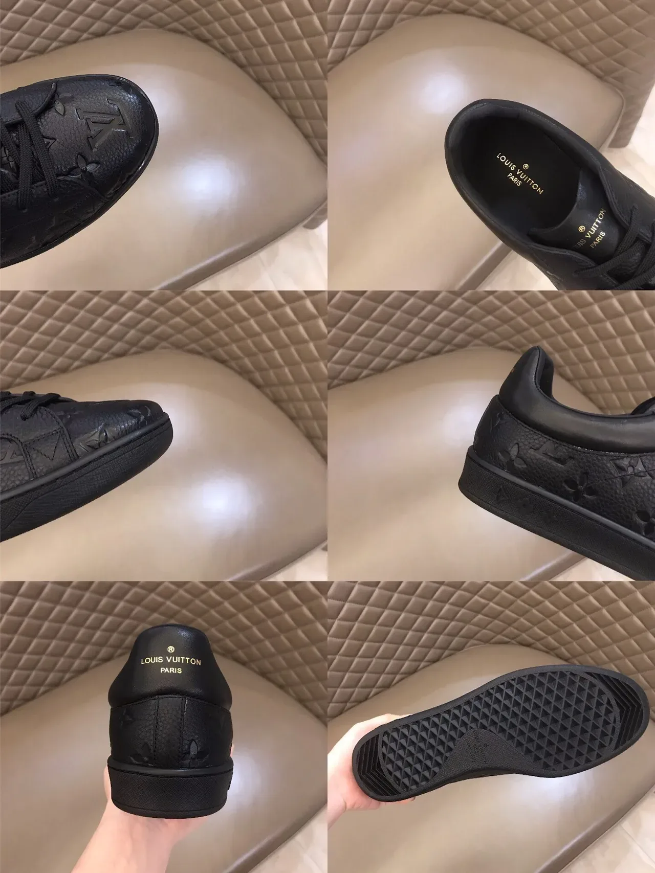 Louis Vuitton LV Trainer Black Embossed Monogram Leather Low-Top Lace-Up Lifestyle Sneakers 2