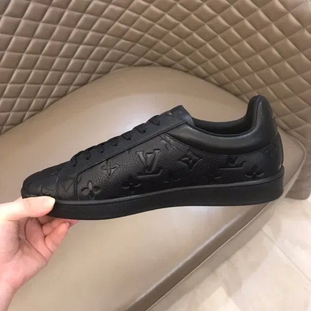 Louis Vuitton LV Trainer Black Embossed Monogram Leather Low-Top Lace-Up Lifestyle Sneakers 3