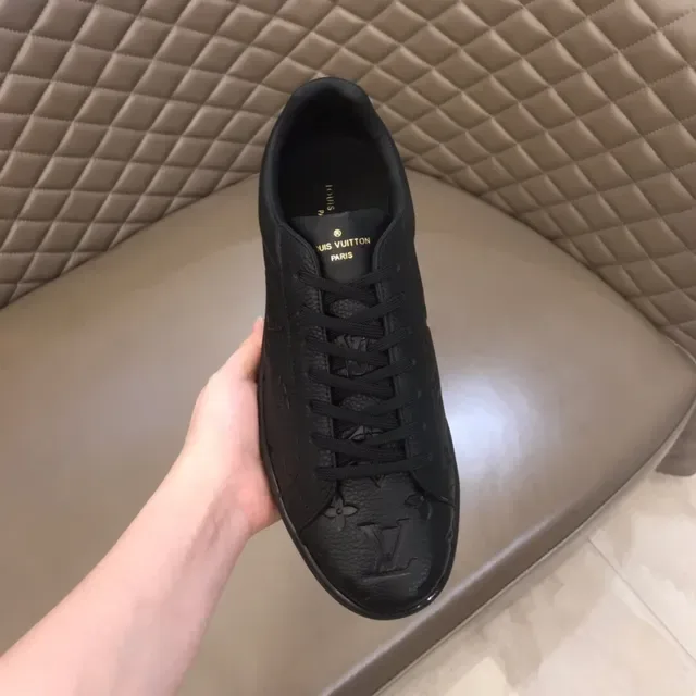 Louis Vuitton LV Trainer Black Embossed Monogram Leather Low-Top Lace-Up Lifestyle Sneakers 4