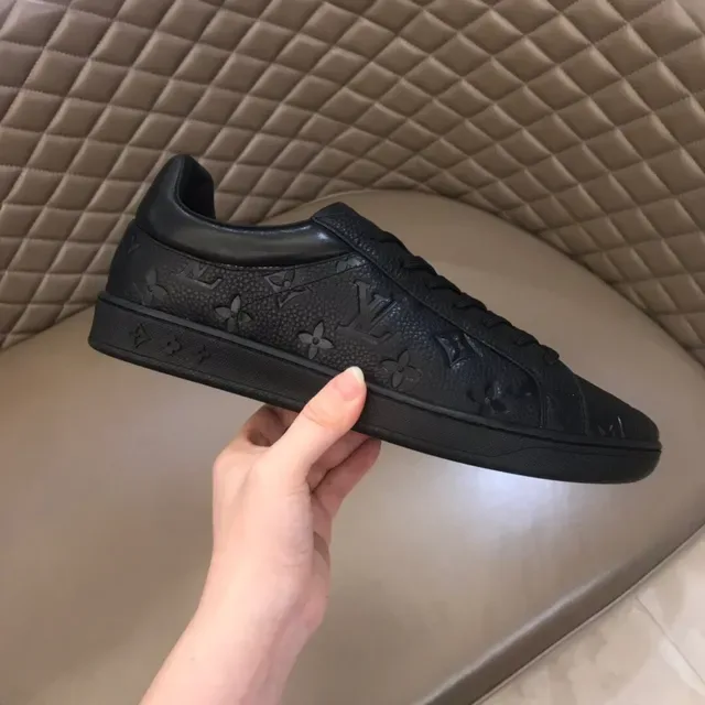 Louis Vuitton LV Trainer Black Embossed Monogram Leather Low-Top Lace-Up Lifestyle Sneakers 5