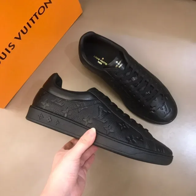 Louis Vuitton LV Trainer Black Embossed Monogram Leather Low-Top Lace-Up Lifestyle Sneakers 7