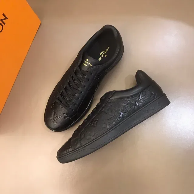 Louis Vuitton LV Trainer Black Embossed Monogram Leather Low-Top Lace-Up Lifestyle Sneakers 9